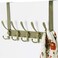 SKOLOO Over The Door Hook - for Doors up to 1-3/4'' Thickness, Metal Door Hanger with 5 Triple Hooks, Bronze Over The Door Hanger for Coats, Hats, Towels.