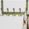 SKOLOO Over The Door Hook - for Doors up to 1-3/4'' Thickness, Metal Door Hanger with 5 Triple Hooks, Bronze Over The Door Hanger for Coats, Hats, Towels.
