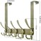 SKOLOO Over The Door Hook - for Doors up to 1-3/4'' Thickness, Metal Door Hanger with 5 Triple Hooks, Bronze Over The Door Hanger for Coats, Hats, Towels.