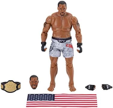 مجسم دانيال كورمييه من سلسلة UFC Ultimate Series المحدودة، بحجم 6 بوصات، وهو مجسم قابل للتجميع - يتضمن رأسًا بديلًا وأيديًا بقفازات، وشورت قتال، وحزامًا، وإكسسوارًا عليه علم أمريكي.