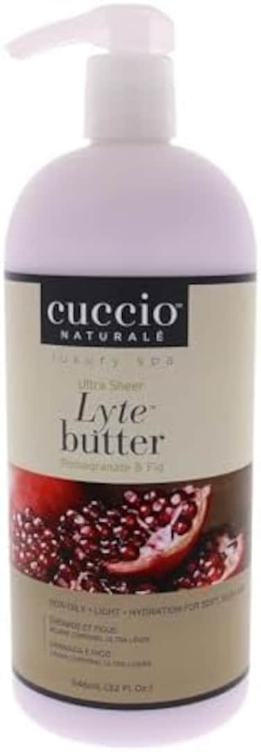 زبدة الجسم Cuccio Ultra Sheer Lyte Butter - الرمان والتين من Cuccio Naturale للجنسين - 32 أونصة.