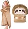 Happy Fuel Sloth Wearable Hooded Blanket for Adults - Super Soft Warm Cozy Plush Flannel FleeceSherpa Hoodie Throw Cloak Wrap - Sloth Gifts for Women Adults and Kids.