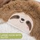 Happy Fuel Sloth Wearable Hooded Blanket for Adults - Super Soft Warm Cozy Plush Flannel FleeceSherpa Hoodie Throw Cloak Wrap - Sloth Gifts for Women Adults and Kids.
