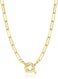 BOUTIQUELOVIN 14K Gold Plated Lock Necklace for Women Paperclip Link Chain Padlock Necklace Non-Tarnish.