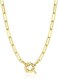 BOUTIQUELOVIN 14K Gold Plated Lock Necklace for Women Paperclip Link Chain Padlock Necklace Non-Tarnish.