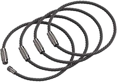 Silipac Large Key Ring Cable Wire Car Keychains Keyrings Loop Heavy Duty Tag Keepers Tough Binding Carabiner Rings.