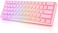 HK GAMING GK61 Mechanical Gaming Keyboard 60 Percent61 RGB Rainbow LED Backlit Programmable KeysUSB Wiredfor Mac and Windows PCHotswap Gateron Optical Silver SwitchesPink.