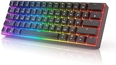 HK GAMING GK61 Mechanical Gaming Keyboard - 61 Keys Multi Color RGB Illuminated LED Backlit Wired Programmable for PC/Mac Gamer (Gateron Optical Yellow Black.