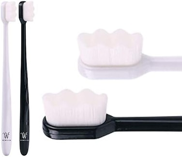 Wimolek Extra Soft Toothbrush for Sensitive Gums and Teeth with 20,000 Ultra Soft Bristles. Micro-Nano Toothbrush. Excellent Cleaning Effect (2 pack(White Wave Bristle.