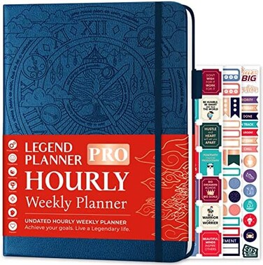Legend Planner Pro Hourly Schedule Edition - Deluxe WeeklyDaily Organizer with Time Slots.
