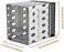 CALIDAKA Hard Drive Cage,Galvanized Steel PlateABS Plastic Cage Hard Drive Tray Rack with Fan Space,Adapter Rack Bracket for Computer SATA 5. 25in to 5X 3. 5.