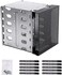 CALIDAKA Hard Drive Cage,Galvanized Steel PlateABS Plastic Cage Hard Drive Tray Rack with Fan Space,Adapter Rack Bracket for Computer SATA 5. 25in to 5X 3. 5.