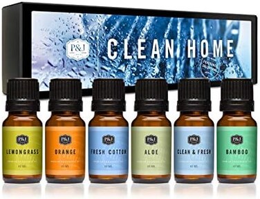 P&amp;J Trading PJ Trading Fragrance Oil Clean Home SetLemongrass, Fresh Cotton,Fresh, Aloe, Bamboo, Orange Candle Scents for Making, Freshie Scents, Soap Making Supplies, Diffuser.
