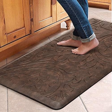 KMAT Kitchen Mat Cushioned Anti-Fatigue Floor Mat Waterproof Non-Slip Standing Mat Ergonomic Comfort Floor Mat Rug for Home,Office,Sink,Laundry,Desk 20"(Wx 39"(L,Brown.