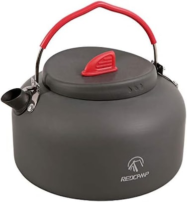 REDCAMP 1. 4L Medium Outdoor Camping Kettle, Aluminum Water Pot with Carrying Bag, Compact Lightweight Tea Kettle.
