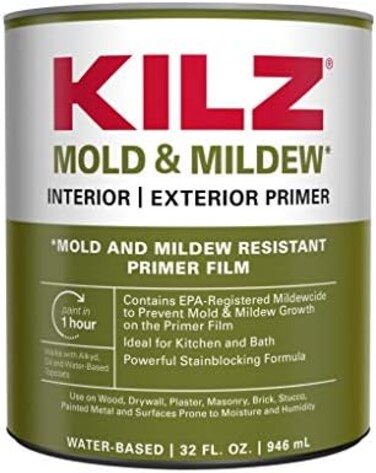 KILZ L204614 برايمر داخلي وخارجي للعفن والفطريات، 1 كوارت.