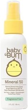 Sun Bum Baby Bum SPF 50 Sunscreen SprayMineral UVA/UVB Face and Body Protection for Sensitive SkinFragrance FreeTravel Size3 FL OZ.