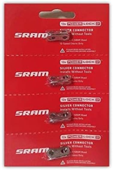 وصلة سلسلة SRAM AXS PowerLock ذات 12 سرعة للدراجات الهوائية مع ملصق - متوفرة في عبوة من قطعتين وعبوة من 4 قطع (4.