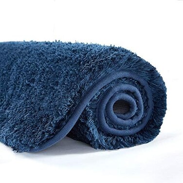 Suchtale Extra Soft and Absorbent Shaggy Microfiber Rug (24 x 40, Navy.