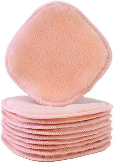 POLYTE Premium Hypoallergenic Microfiber Fleece Makeup Remover and Facial Cleansing Cloth, 5 x 5 in, 10 Pack (Light Coral.