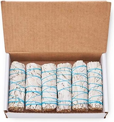 BLUE RIVER SAGE 6 Pack White ~ Smudge Sticks for SmudgingCleansing Energy ~ Bulk/Wholesale ~ Sustainably Grown (6 Pack.