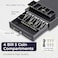 Volcora 13" Electronic Cash Register Drawer for Point of Sale (POSSystem with 4 Bill 5 Coin Cash Tray, Removable Coin Compartment, 24V, RJ11/RJ12 Key-Lock, Media Slot, Black - for Small Businesses.
