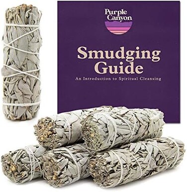 PURPLE CANYON White Sage Bundles - 6 Pack - Sage Smudge Stick for Home Cleansing Incense Healing Meditation and California Smudge Sticks Rituals - 4 inch.