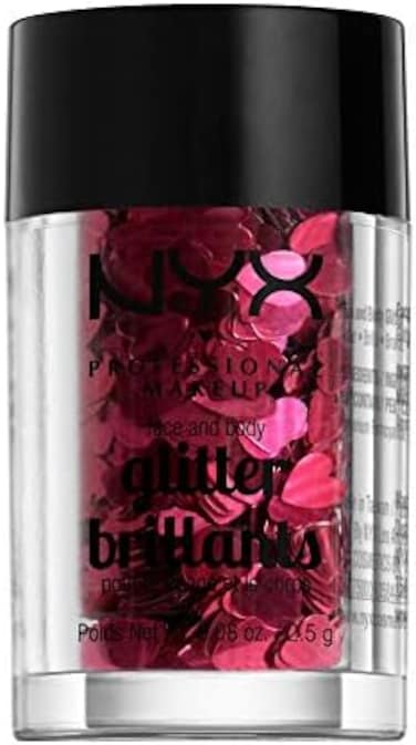 NYX PROFESSIONAL MAKEUP Shaped FaceBody Glitter, Cosmic Love.