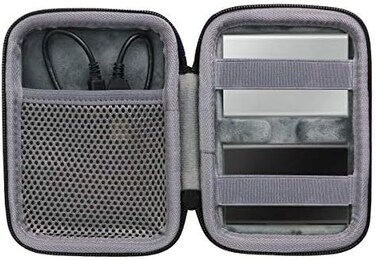 co2crea Hard Travel Case Replacement for Samsung T7 Touch Portable SSD 500GB 1TB 2TB External Solid State Drives (Black caseInside Grey2 in 1.