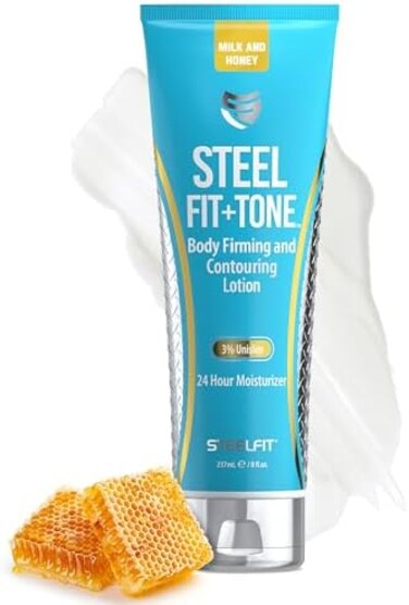 SteelFit Firming Body Lotion - ContouringSkin Tightening Cream for Body - FirmTone Cellulite Remover for Legs BellySaggy Skin - NourishingSoothing with SheaCocoa Butter - MilkHoney.