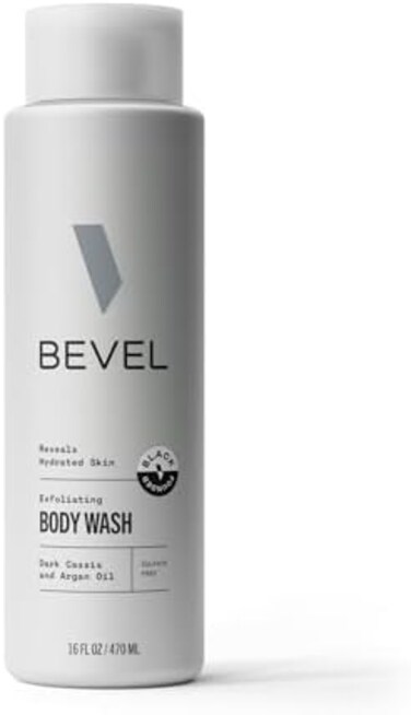 Bevel Mens Body Wash - Dark Cassis Scent with Charcoal and Argan Oil, 16 oz.