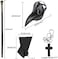 BUUFAN 4PCS Plague Bird Doctor Mask PU Leather Long Nose Beak Mask with Cloak Crucifixion Necklace Scepter.