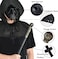 BUUFAN 4PCS Plague Bird Doctor Mask PU Leather Long Nose Beak Mask with Cloak Crucifixion Necklace Scepter.