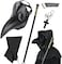 BUUFAN 4PCS Plague Bird Doctor Mask PU Leather Long Nose Beak Mask with Cloak Crucifixion Necklace Scepter.