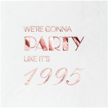 Crisky 30th Birthday Cocktail Napkins Rose Gold for Women 30th Birthday Party Decorations for Cake Dessert Berverage Table, 30th Birthday Party Supplies,50 Pcs Disposable Napkins, 3-Ply.