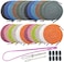 luckkyme 24Pack Replacement Drawstrings Drawcords 8 Pieces Cord Locks for Pants Sweatpants Hoodies Scrubs Jackets Shorts, with 3 Pieces Drawstring Threader Re-Threader Tool 53" Long (12 Color.