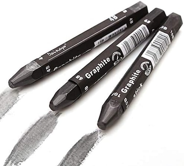 Dainayw Graphite Stick Set - Water Soluble - 4B 6B 10B, Art Drawing Supplies for SketchShading Pencils, Artist Sketching - 3 Pcs.