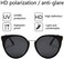FEISEDY Vintage Polarized Cat Eye Sunglasses for Women Oversized Round Anti Glare Sun Glasses B7000.