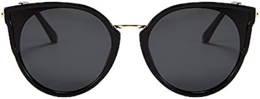 FEISEDY Vintage Polarized Cat Eye Sunglasses for Women Oversized Round Anti Glare Sun Glasses B7000.