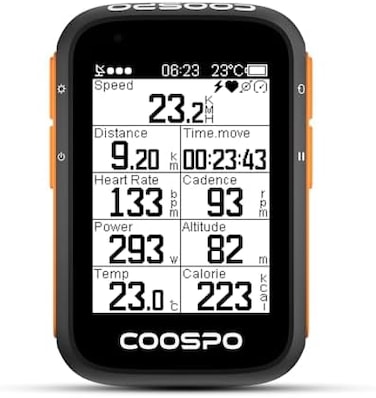 CooSpo Bike Computer GPS Wireless, ANTCycling Computer GPS with Bluetooth , Multifunctional ANTBicycle Computer GPS with 2. 4 LCD Screen, Bike Speedometer with Auto Backlight IP67.