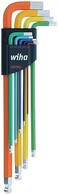 Wiha 66980 9 Piece Ball End Color Coded Hex L-Key Set - Metric.