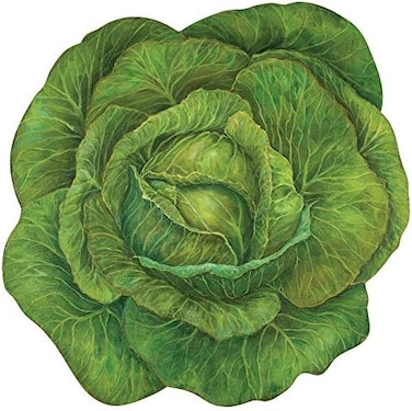 Hester and Cook Paper Placemats for Dining Table - Disposable Round Paper Placemats for St. Patricks Days - Cabbage 12 Sheets - American Made.