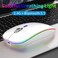 TENMOS Wireless Bluetooth Mouse, LED Slim Dual Mode (Bluetooth 5. 1USB2. 4GHz Rechargeable Silent Bluetooth Wireless Mouse with Type C Adapter for Laptop/MacBook/iPad OS 13 and Above (White.