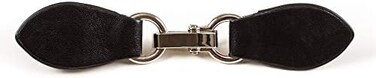 MELIFLUOS DESIGNED IN SPAIN Clip Holder Buckle Clasp Pin for Poncho Cape Cardigan Wrap Shawl Accessories, Black With Silver Clamps, One size.