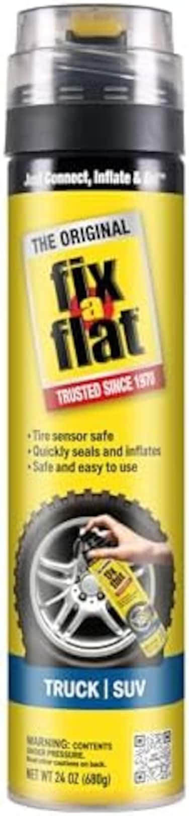 بخاخ Fix-A-Flat S60369 لإصلاح ونفخ الإطارات المثقوبة في حالات الطوارئ، للإطارات الكبيرة جدًا، تركيبة صديقة للبيئة، مناسب لجميع السيارات والشاحنات وسيارات الدفع الرباعي، 24 أونصة (عبوة من 1).