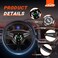 RASTP Universal Racing Steering Wheel 13. 8&rdquo;/350mm 6 Bolts Grip Vinyl LeatherAluminum with Horn Button for Car -Black.