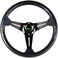 RASTP Universal Racing Steering Wheel 13. 8&rdquo;/350mm 6 Bolts Grip Vinyl LeatherAluminum with Horn Button for Car -Black.