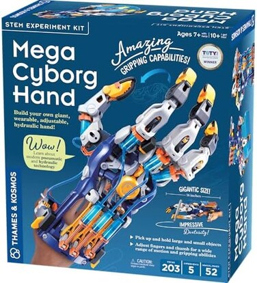 Thames &amp; Kosmos ThamesKosmos Mega Cyborg Hand STEM Experiment KitBuild Your Own GIANT Hydraulic Amazing Gripping Capabilities Adjustable for Different Sizes Learn Pneumatic Systems.