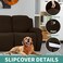 YEMYHOM 4 Pieces Stretch Recliner Slipcover Latest Jacquard Recliner Chair Cover with Side Pocket Anti-Slip Fitted Recliner Cover Couch Furniture Protector with Elastic Bottom (Recliner, Dark Coffee.