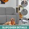 YEMYHOM 4 Pieces Stretch Recliner Slipcover Latest Jacquard Recliner Chair Cover with Side Pocket Anti-Slip Fitted Recliner Cover Couch Furniture Protector with Elastic Bottom (Recliner, Light Gray.